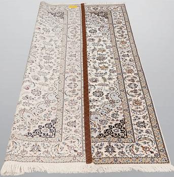 A part silk Nain carpet, so called 6 LAA, signed Akhavan, c 240 x 154 cm.