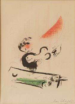 Marc Chagall, "La Tour Eiffel Verte, Paris" (The Green Eiffel Tower, Paris). Publiserad av Maeght, Paris.