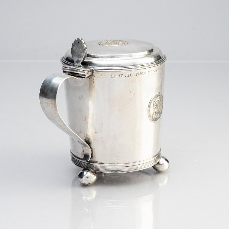 A Swedish early 19th century silver tankard, mark of Abraham Hamnqvist, (active 1815-1842) Åmål.