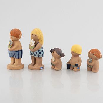 Lisa Larson, figuriner, 4 st, stengods, "Adam 1 & Eva 1" samt "Adam 2 & Eva 2", Gustavsberg.