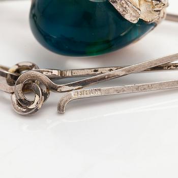 Björn Weckström, halsband, "Nectaris", sterlingsilver och akryl. Lapponia 1974.