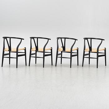 Hans J. Wegner, stolar, 4 st, "Y-stolen" modell CH-24, Carl Hansen & Søn, Danmark.