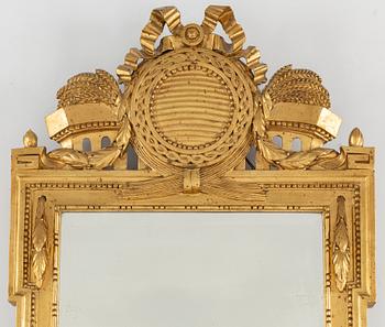 A Gustavian mirror, late 18th century.