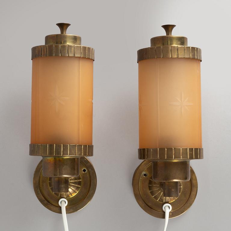 Wall lamps a pair, Swedish Modern, 1930s.