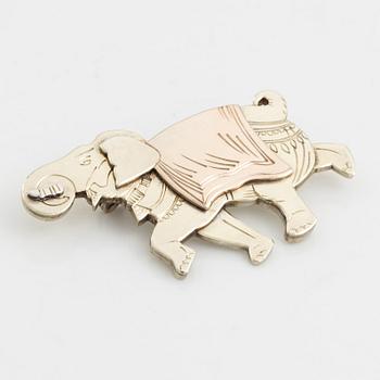 Wiwen Nilsson, a sterling silver brooch in the shape of an elephant, Lund 1961.
