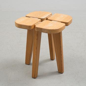 A pine stool probably designed by Lisa Johansson-Pape from Kervo Snickerifabrik, 1970s / 1980s.