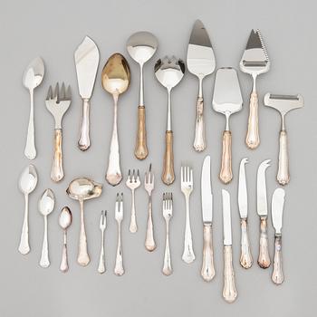 A 89-piece set of 'Chippendale' silver cutlery, Finnish hallmarks and control marks 1967-99.
