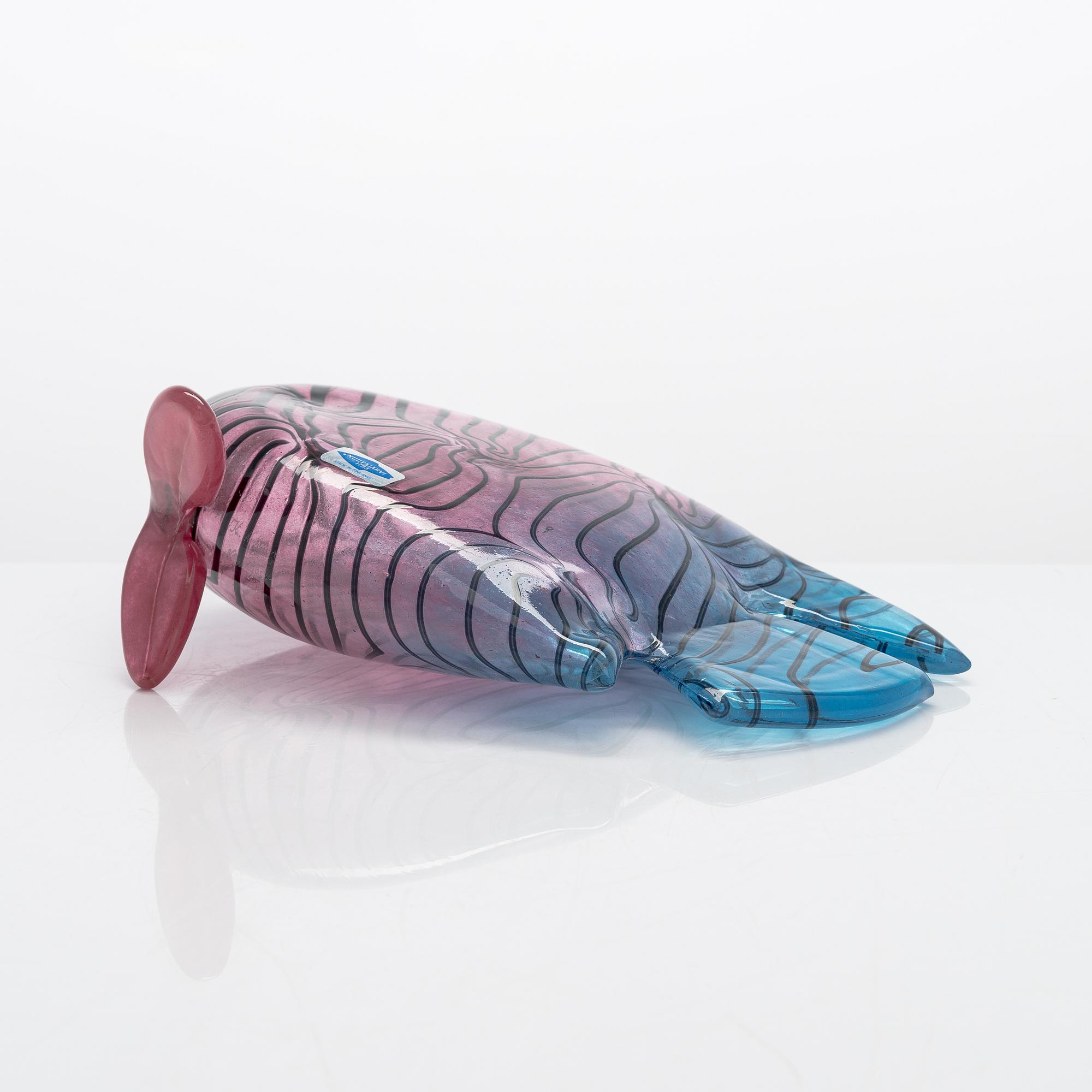 Kerttu Nurminen, a glass sculpture signed K. Nurminen, Nuutajärvi.