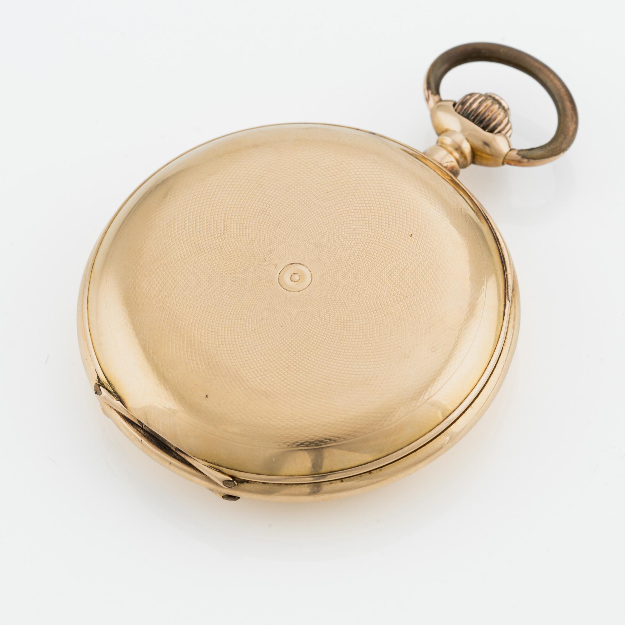 CN Svensson, Norrköping, fickur, 18K guld, savonett, 53 mm.