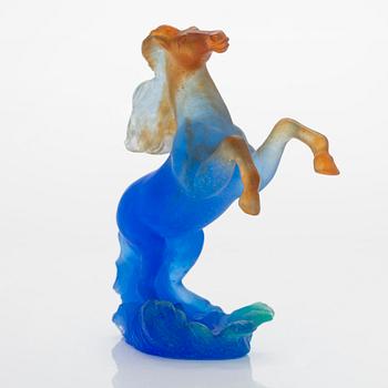 A signed glass figure by Daum, France, modern production.