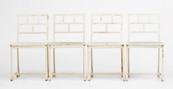 Carl Hörvik, a garden furniture set, a table and four chairs, possibly produced by Thulins vagnfabrik, Skillingaryd, Sweden.