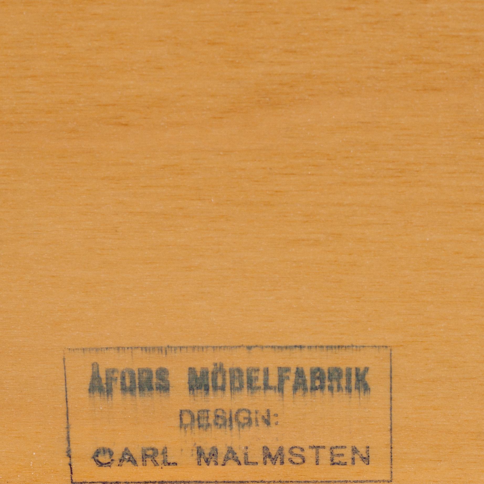 SÄNGAR, ett par och SÄNGBORD, ett par, Carl Malmsten, Åfors Möbelfabrik.