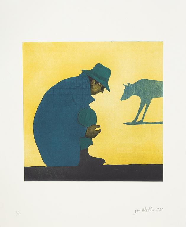 Jan Håfström, etching in colours, 2020, signed 3/50.