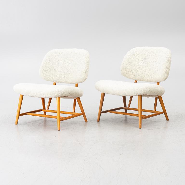 Alf Svensson, Armchairs, a pair, “TeVe”, Bra Bohag, Studio Ljungs Industrier AB, Malmö, 1950s.