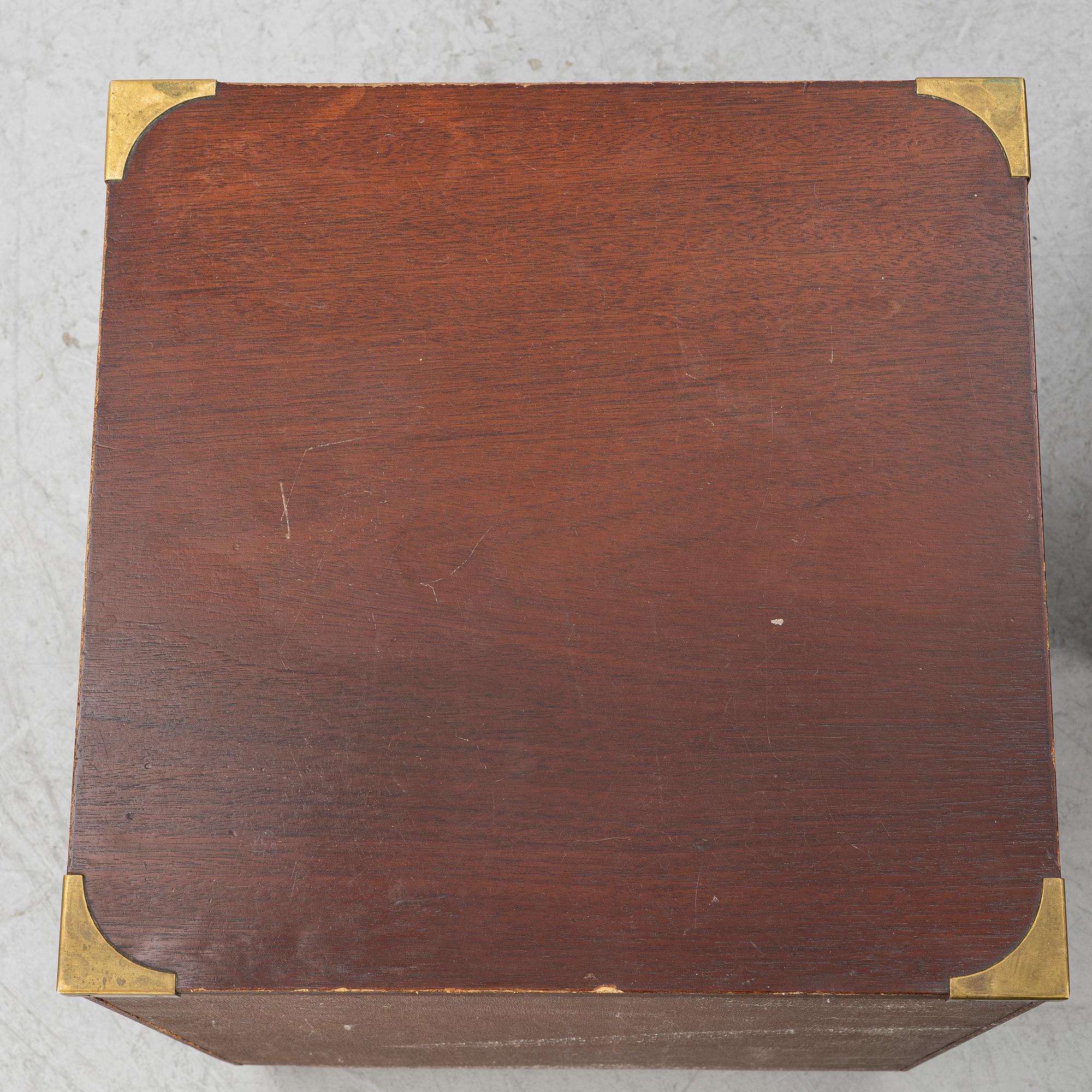 Bedside tables, a pair, second half of the 20th century.