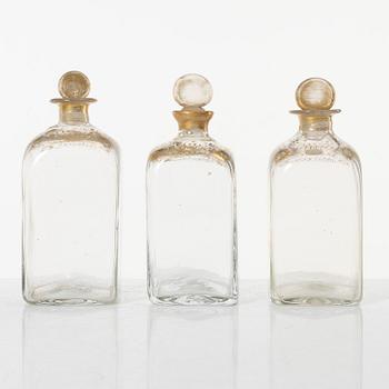 A box with bottles, late Gustavian, circa 1800.