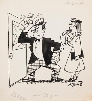 Kari Suomalainen · KARI SUOMALAINEN, originaltuschteckning, signerad. 1960-tal.