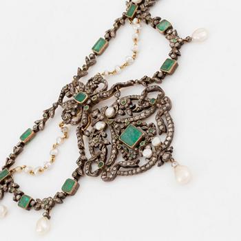 A 19th century emerald necklace.