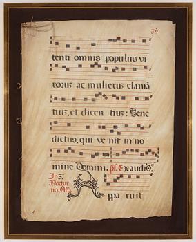 A vellum music sheet.