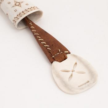 A reindeer horn needle case by Anders Fankki, before 1968, signed.