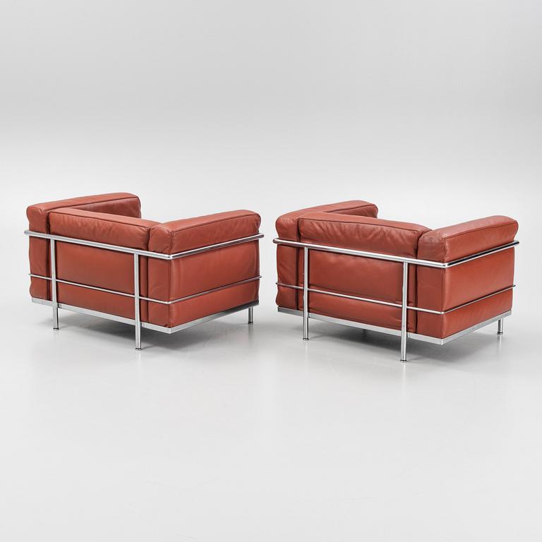 Le Corbusier, Pierre Jeanneret & Charlotte Perriand, a pair of 'LC3' armchiars, Cassina.