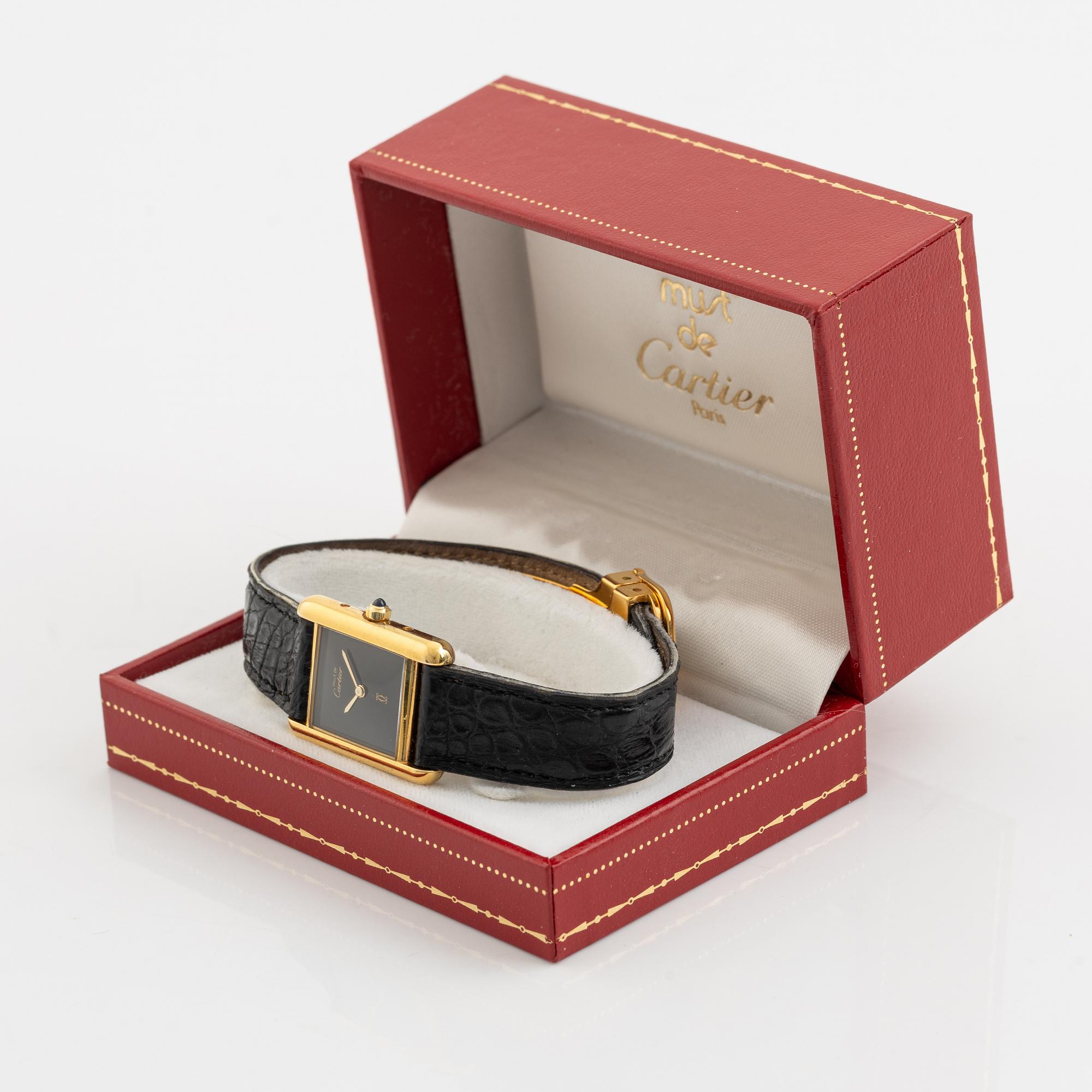 must de Cartier, Tank, armbandsur, 20,5 x 20 (28) mm.