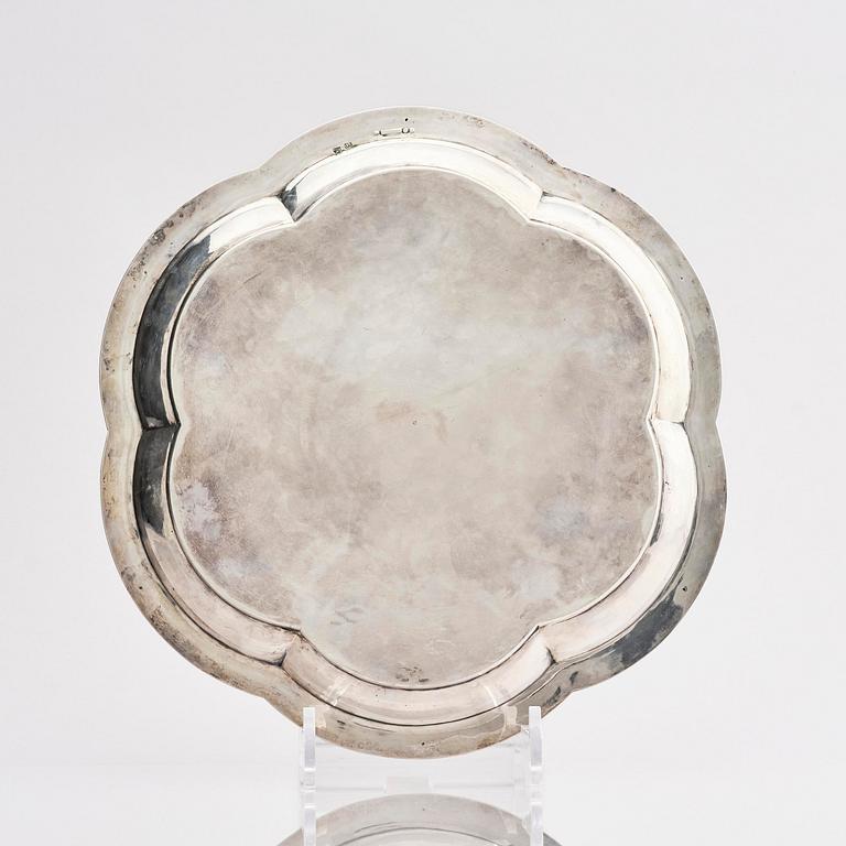 A silver dish by Lars Larson & Co Stockholm 1876.