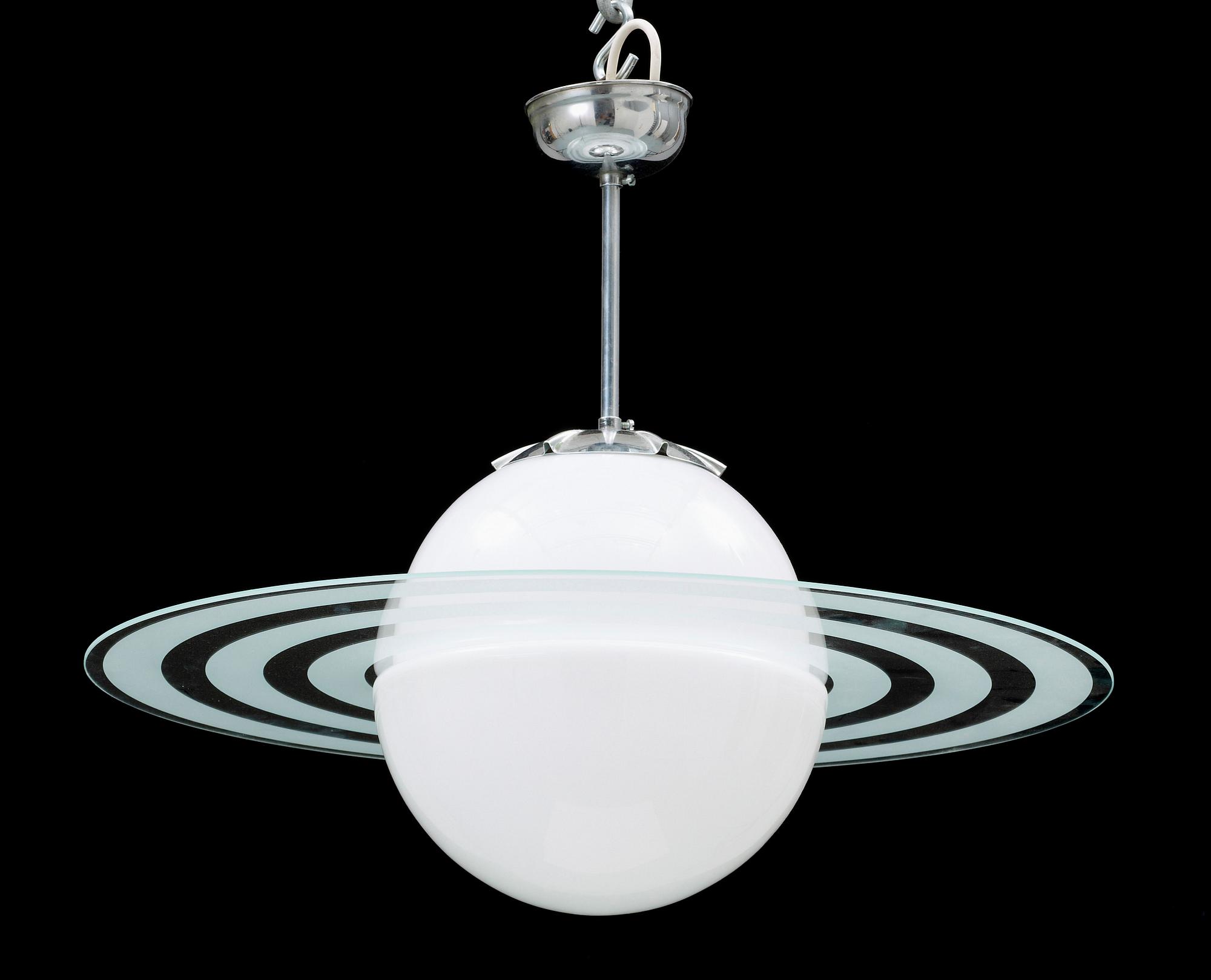 TAKLAMPA, glas, "Saturnus", h 45.