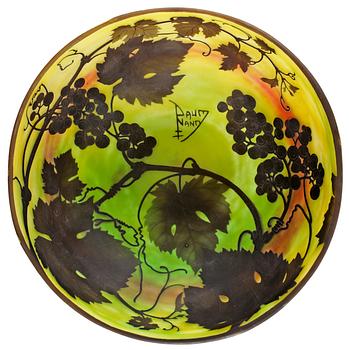 A Daum Art Nouveau cameo glass bowl, Nancy, France.