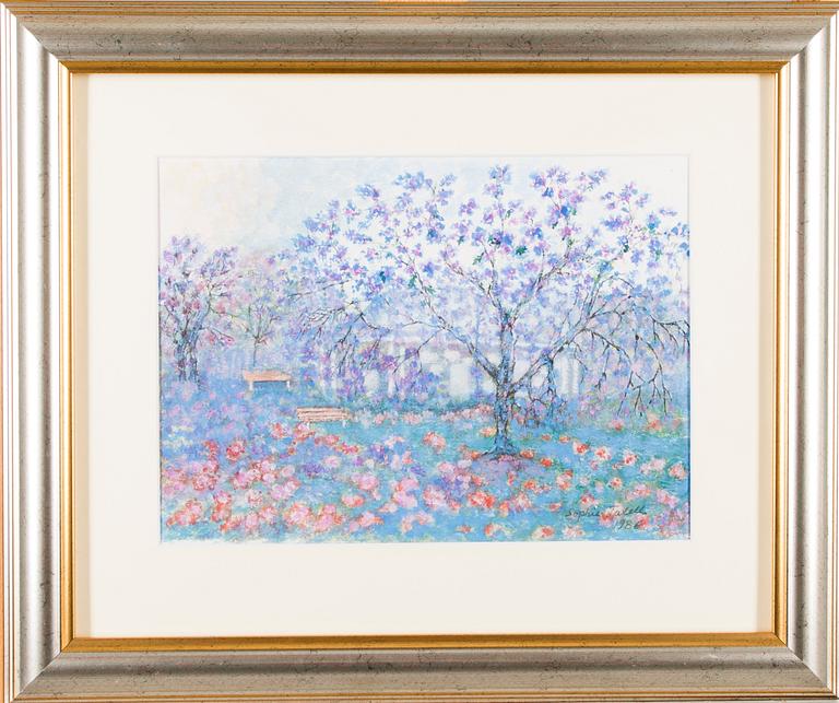 SOPHIE TAXELL, mixed media, signed and dated 1986.