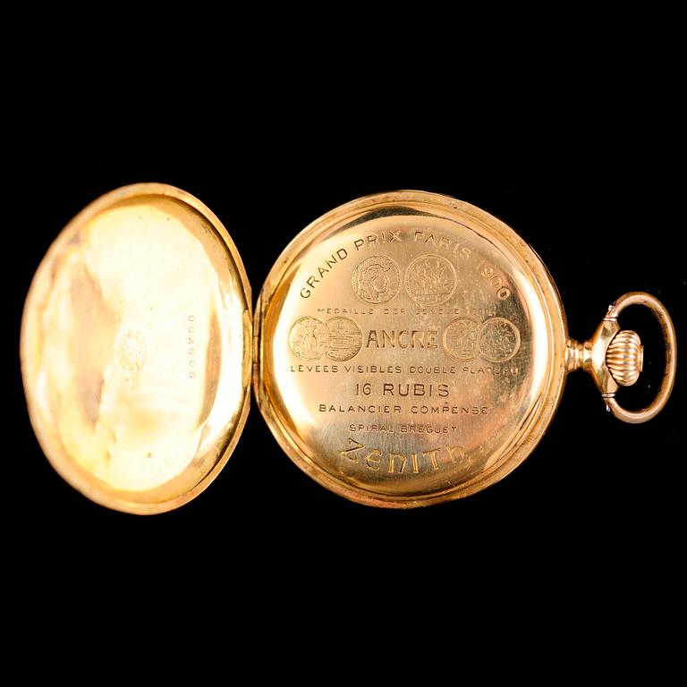FICKUR, 18 k, savonett, Zenith, tidigt 1900-tal.