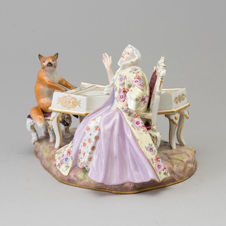 A Meissen figure group, late 19th Century. Not first quality.