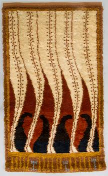 Akseli Gallen-Kallela, A finnish long pile rya rug, model for Friends of Finnish Handicraft. Ca 200 x 115 cm.