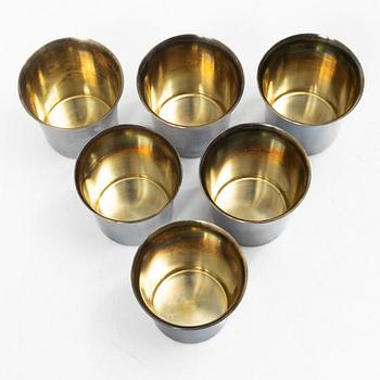Six small silver cups, AB Sam Pettersson, Linköping, Sweden, 1946.