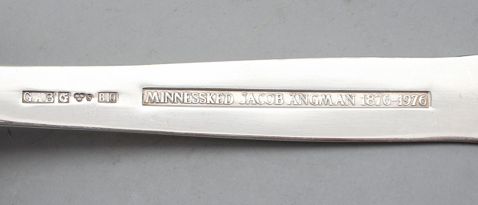 MINNESSKED, silver, Jacob Ängman, 1976. Vikt ca 102 gram.