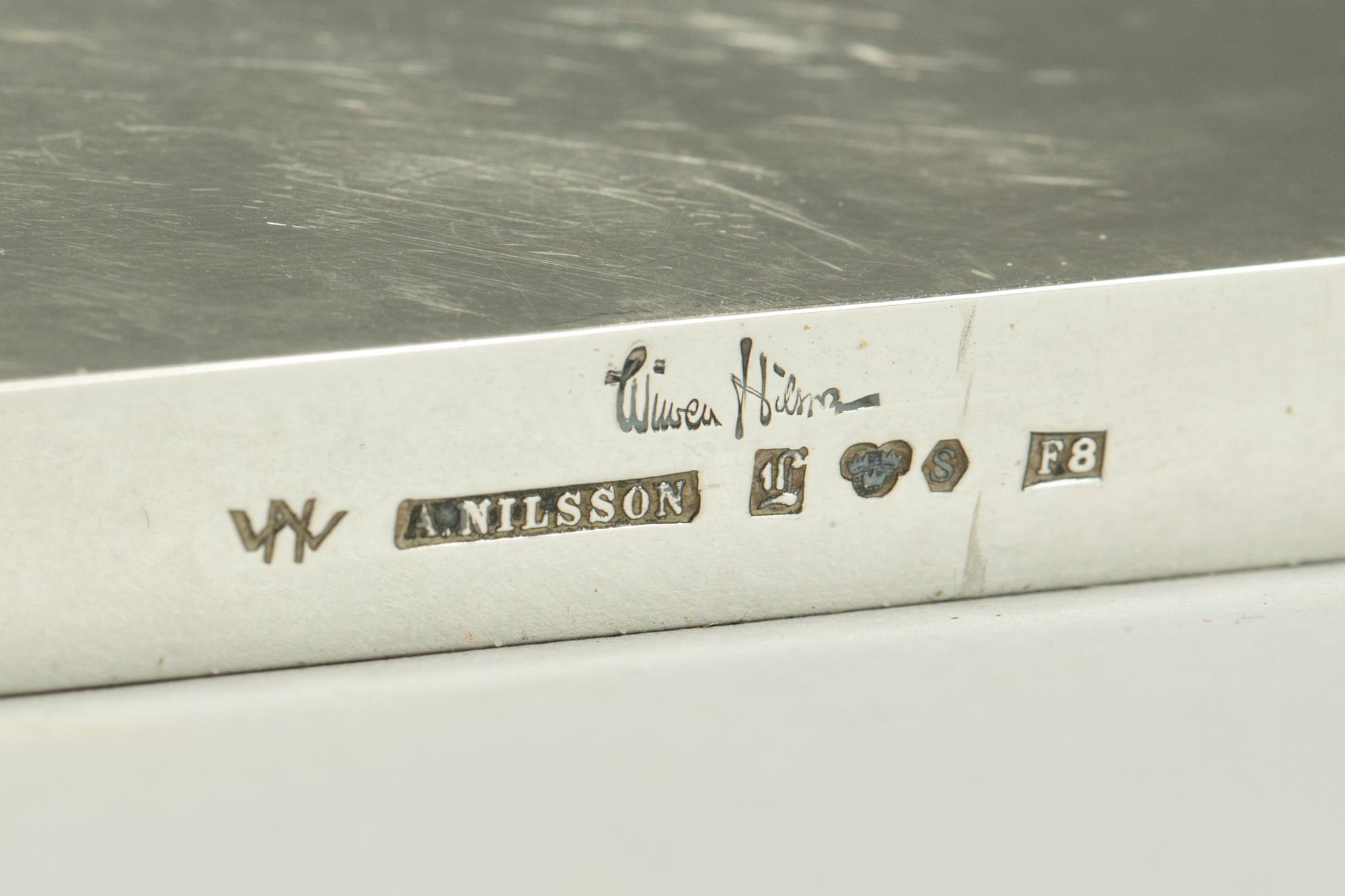 BLOCKHÅLLARE, silver, Wiwen Nilsson, Lund 1932. Vikt ca 320g.