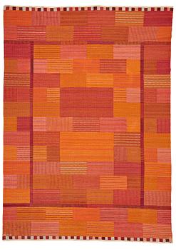 Marianne Richter, A CARPET, "Fasad, orange", flat weave, ca 351,5 x 253,5 cm, signed AB MMF MR.