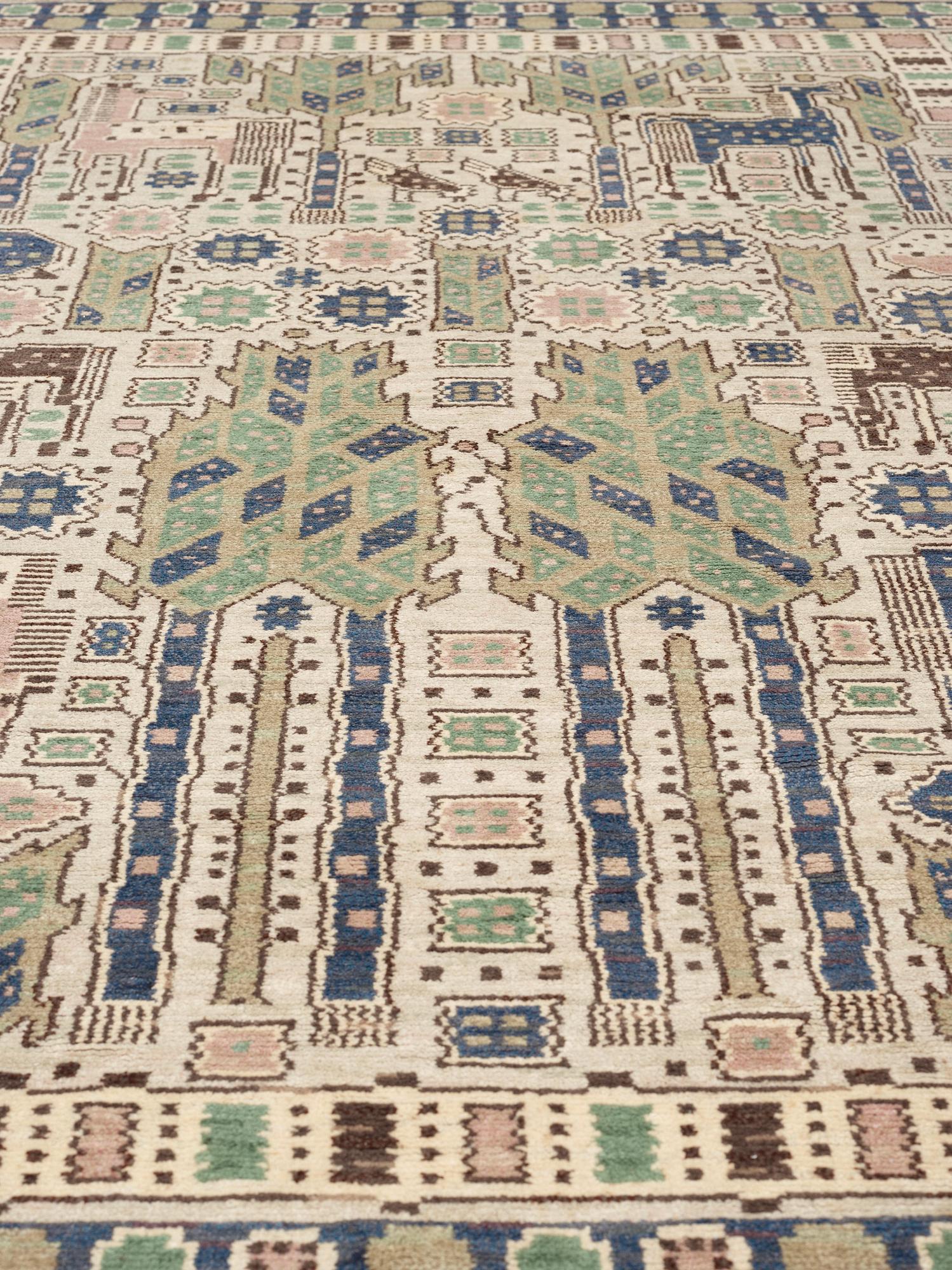 CARPET. "Hästhagen". Knotted pile. 340,5 x 276,5 cm. Signed AB MMF.