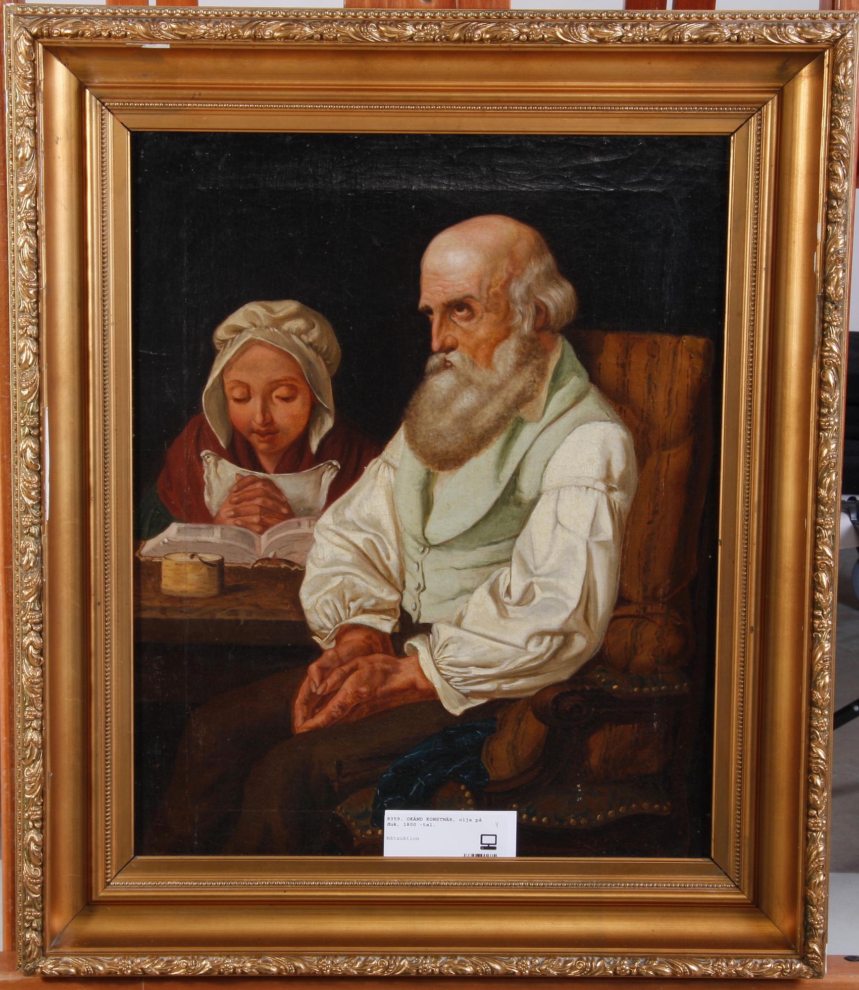 OKÄND KONSTNÄR, olja på duk, 1800 -tal.