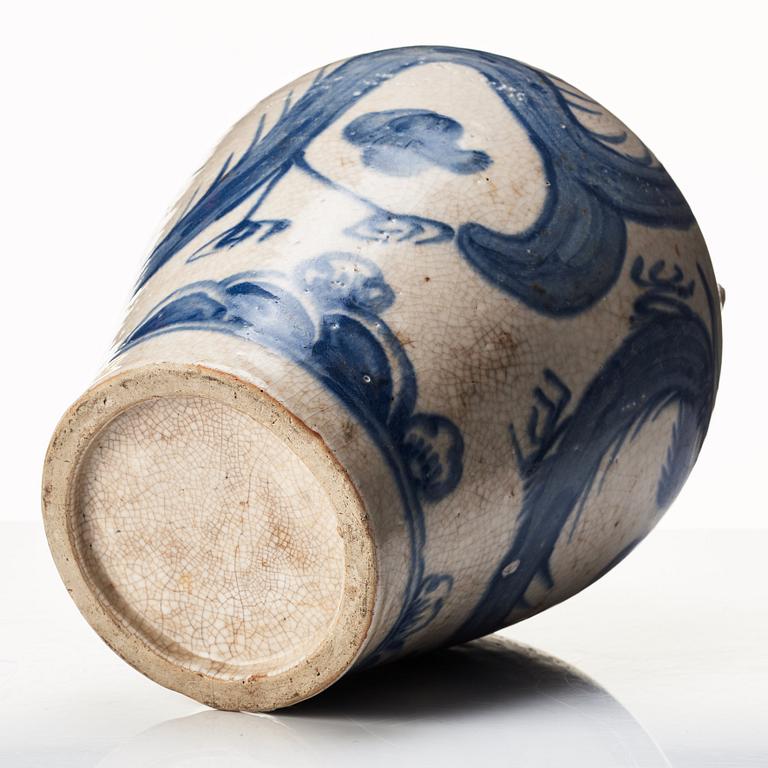 A blue and white jar, South East Asia, Vietnamn,  17th/18th Century.