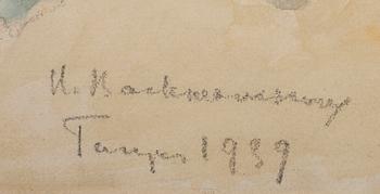 HUGO BACKMANSSON, akvarell, signerad och daterad Tanger 1939.