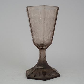 A glass goblet, Simon Gate, Orrefors 1925, named "Six Graces".