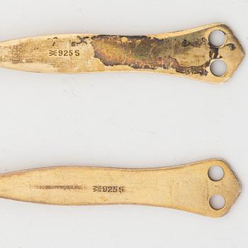 Bestick, 17 st, silver och emalj, Norge, 1900-talets mitt.