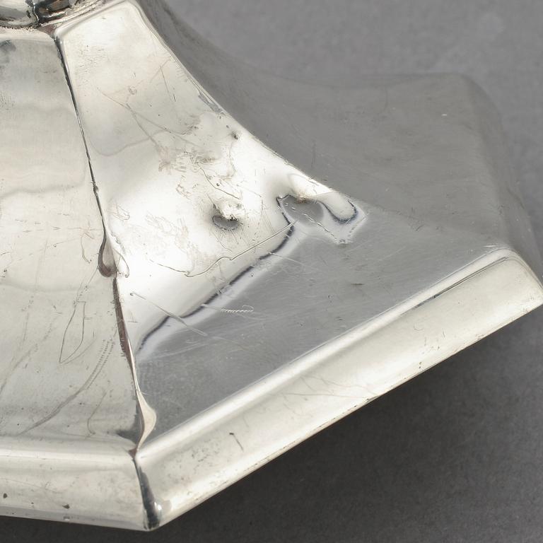 LJUSSTAKAR, ett par, silver, Hazorfim, Israel, 1900-talets andra hälft. Vikt 705 g.