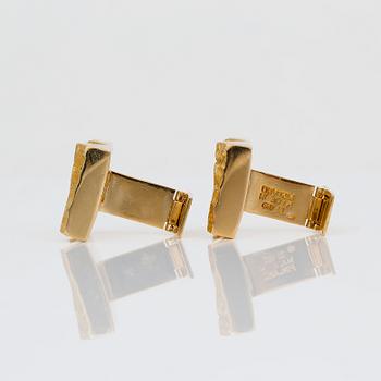 MANSCHETTKNAPPAR, ett par, 18K guld, Björn Weckström, Lapponia, Finland, troligen 1980-tals. Vikt ca 16 g.