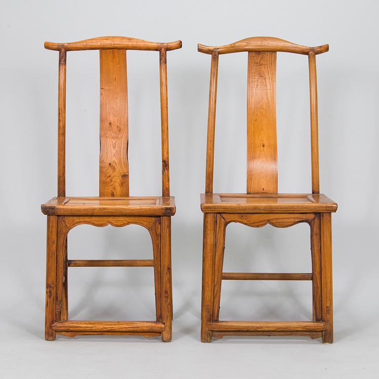 Six hardwood chairs. China. Qing dynasty. 19th century.