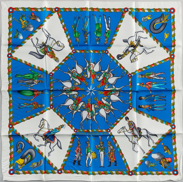 HERMÈS, scarf, "Paris L'Armee Imperiale Russe de 1816 a 1916".