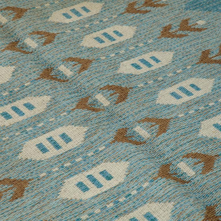 Matto, a machine-made double weave, ca 224 x 165 cm, signed JS.