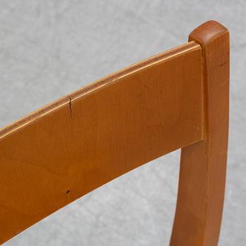 Six birch chairs by Sven Markelius, mid 20th Century.