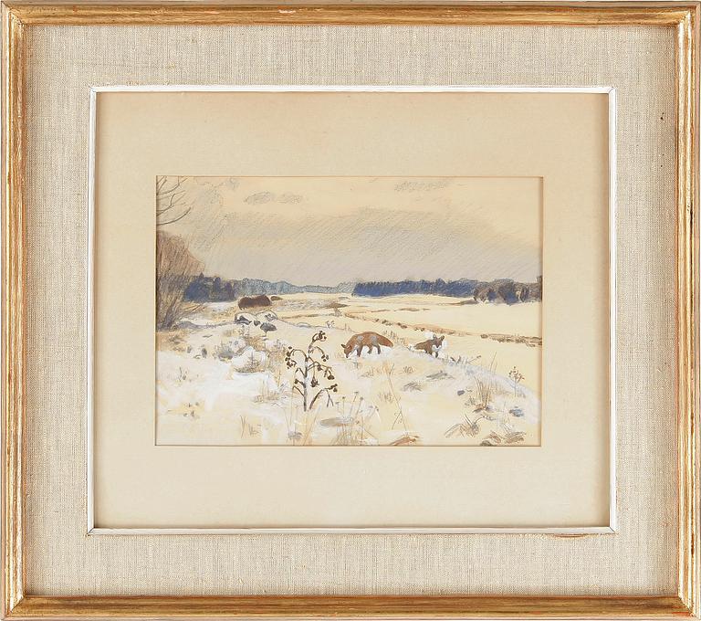 HARALD WIBERG, blandteknik, signerad o daterad 1953 a tergo.